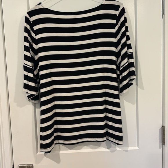 Talbots Womens Striped Short Sleeve Shirt 1X - Picture 4 of 5